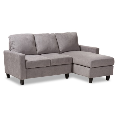 BAXTON STUDIO Greyson Modern Light Grey Upholstered Reversible Sectional Sofa 144-8757